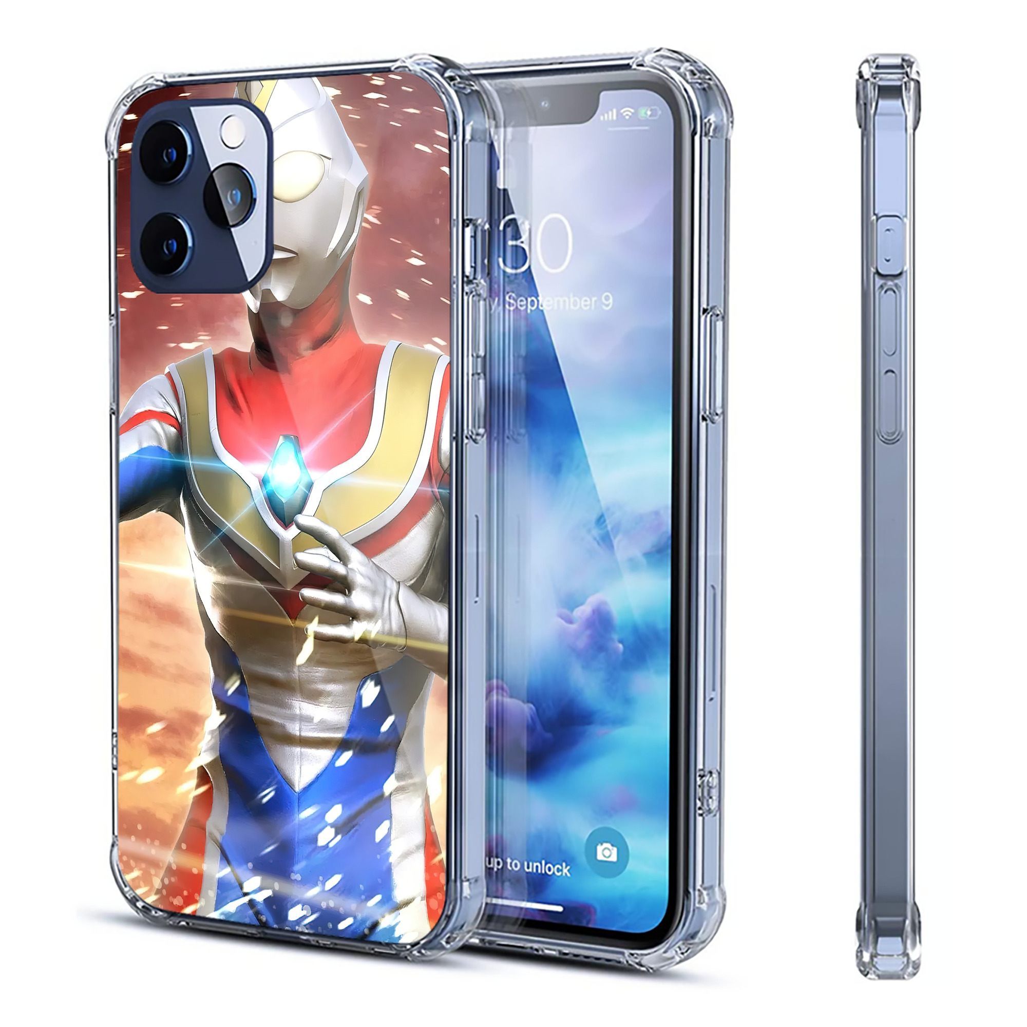 （画像用） ウルトラマン Ultraman 【iPhone 12シリーズ対応】透明スマホケース（クリアソフトケース）
